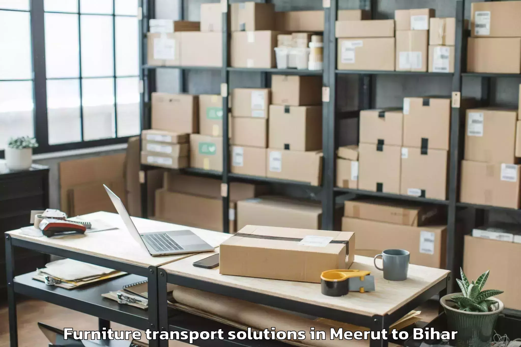 Reliable Meerut to Simri Bakthiyarpur Furniture Transport Solutions